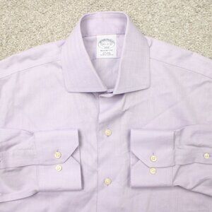 Brooks Brothers Shirt Mens 14 1/2 2/3 Purple Regent Fit Non-Iron Cotton L/S